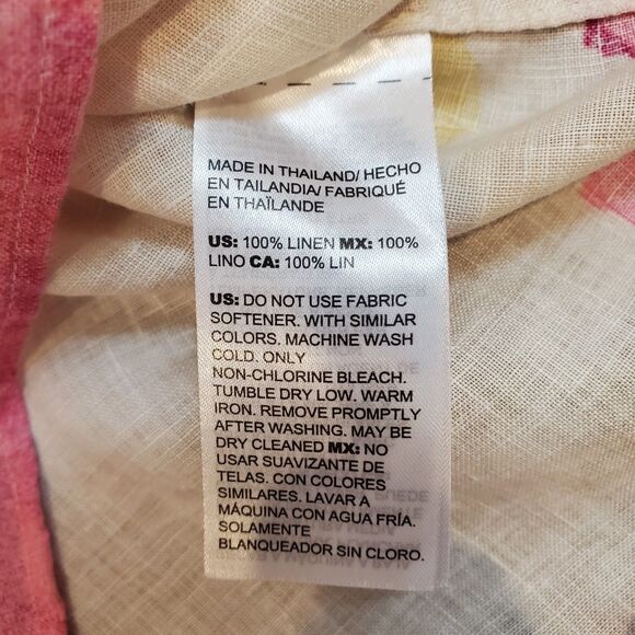 Chicos No Iron Linen Button Down Shirt Boho Artsy Art to Wear Size 12 (2) - Picture 8 of 8